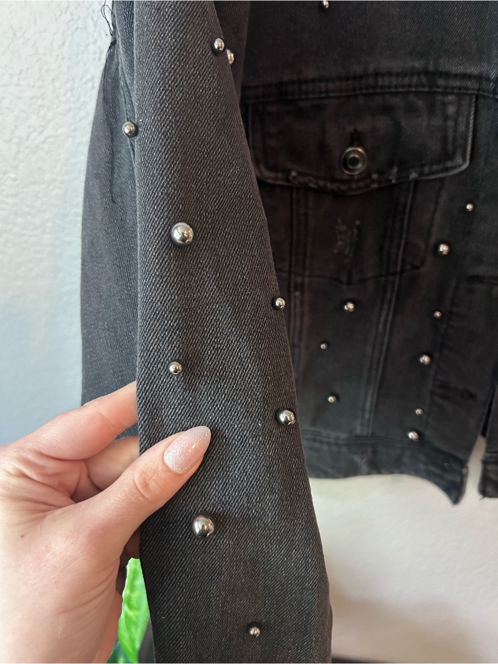 Ci Sono Black Studded Jean Jacket - Picture 5 of 6
